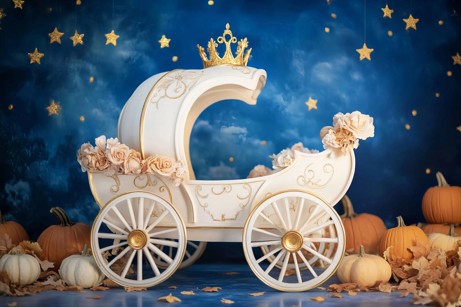 Newborn Backdrop Royal Pumpkin Carriage Night Children Backdrops UK LXX58-361