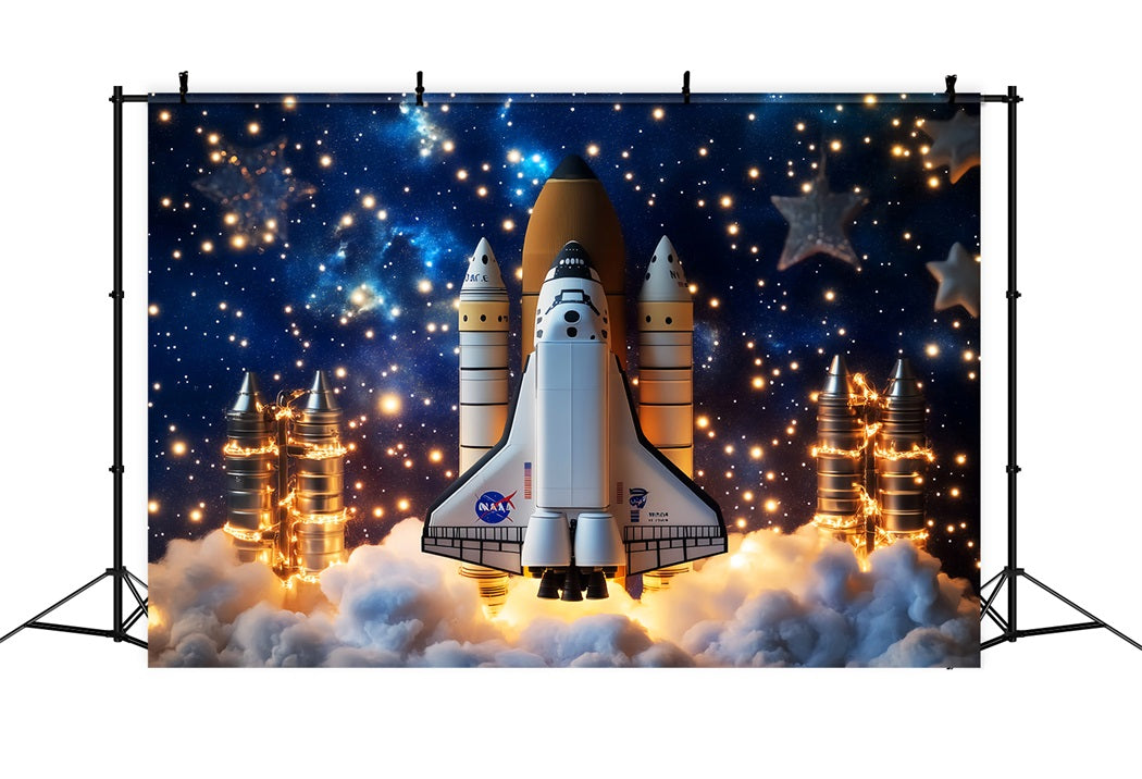 Newborn Backdrop Rocket Launch Starry Sky Kids Photo Backdrop UK LXX58-362