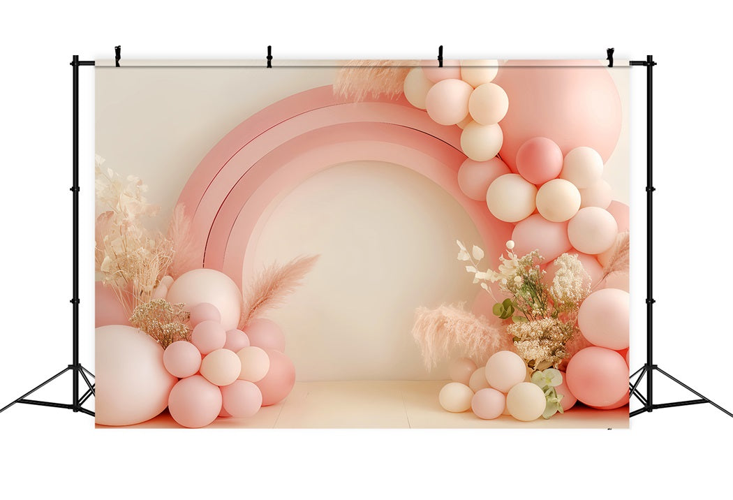 Rainbow Backdrop Blush Rainbow Balloon Arch Newborn Backdrop UK LXX58-363
