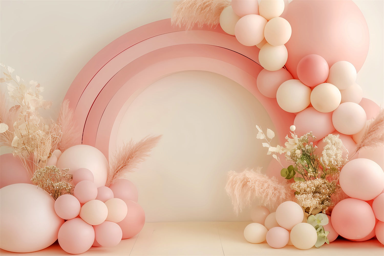 Rainbow Backdrop Blush Rainbow Balloon Arch Newborn Backdrop UK LXX58-363