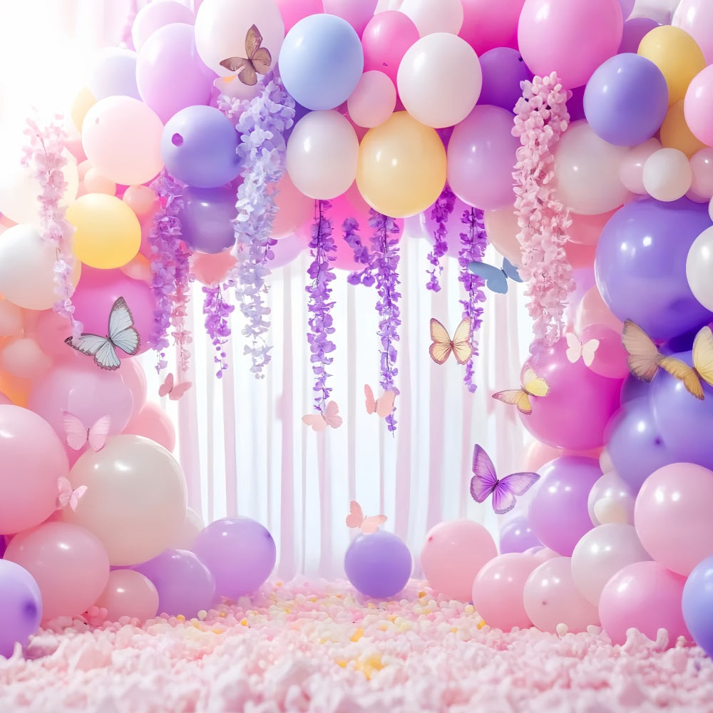 Butterfly Backdrop Butterfly Balloon Pastel Garland Newborn Photoshoot Backdrop UK LXX58-380