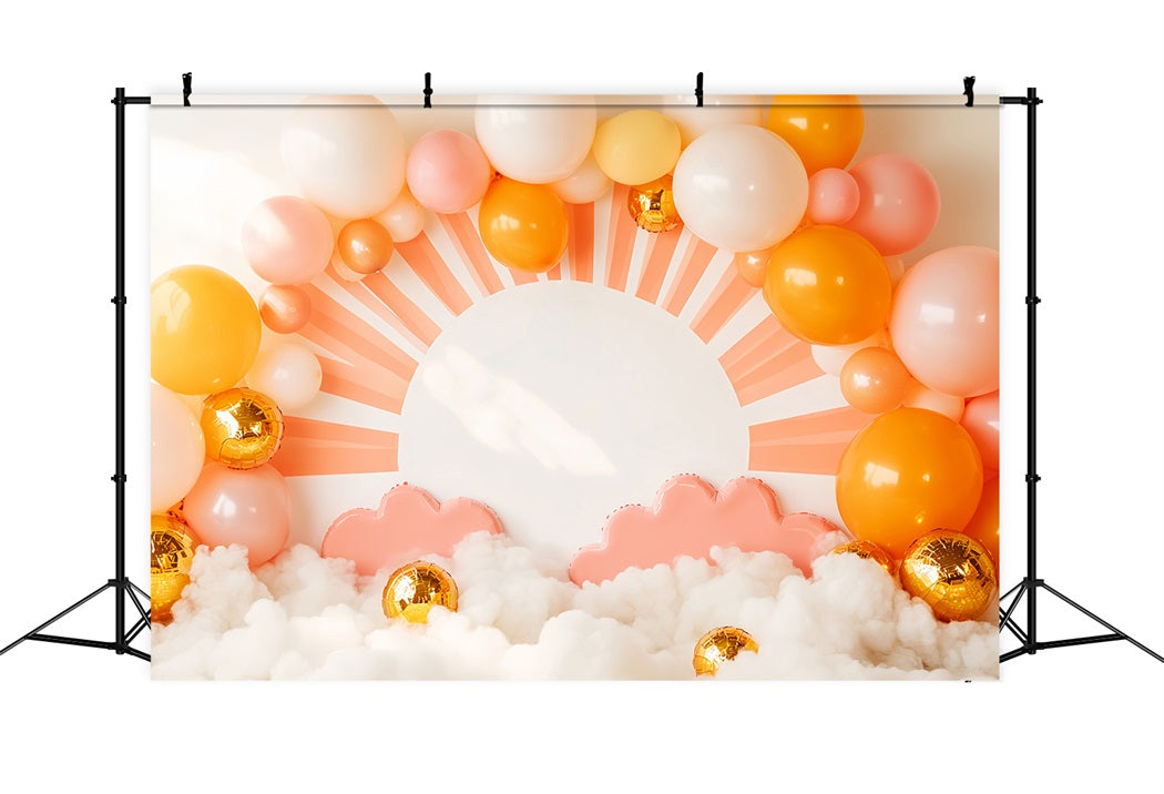 Newborn Backdrop Sunrise Balloon Cloud Glow Newborn Photography Backdrop UK LXX58-383