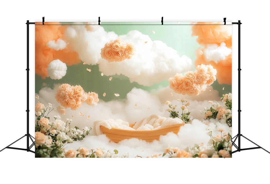 Newborn Backdrop Floating Floral Cloudy Fantasy Kids Backdrop UK LXX58-386