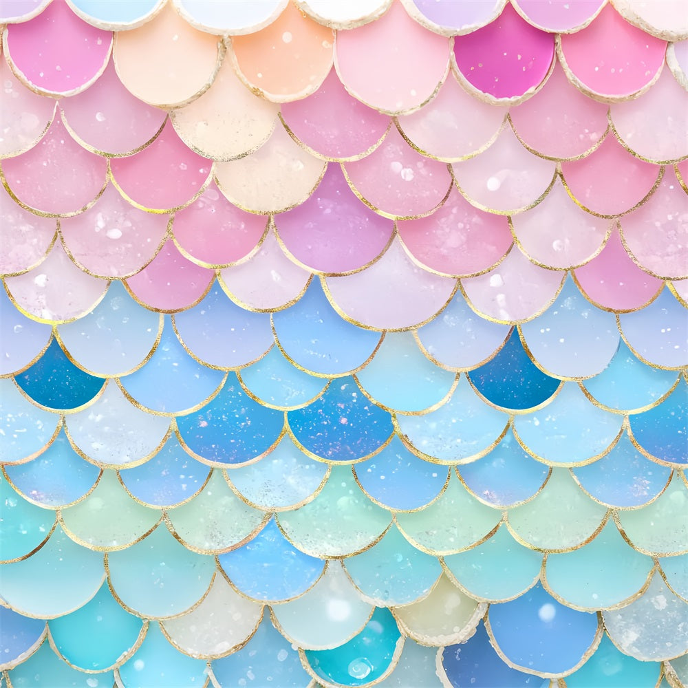 Newborn Backdrop Pastel Mermaid Glitter Scales Kids Photo Backdrop UK LXX58-387