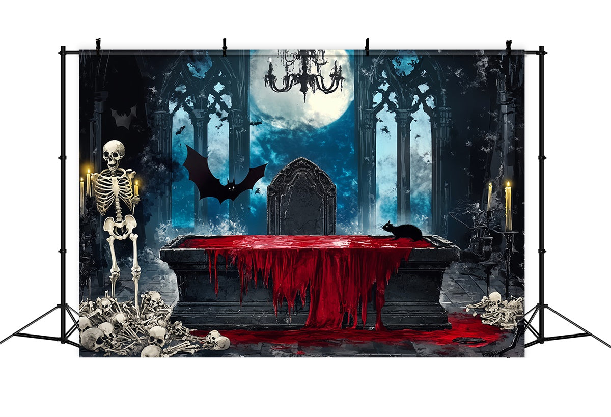 Scary Halloween Backdrops Bloody Gothic Altar Backdrop UK LXX58-39