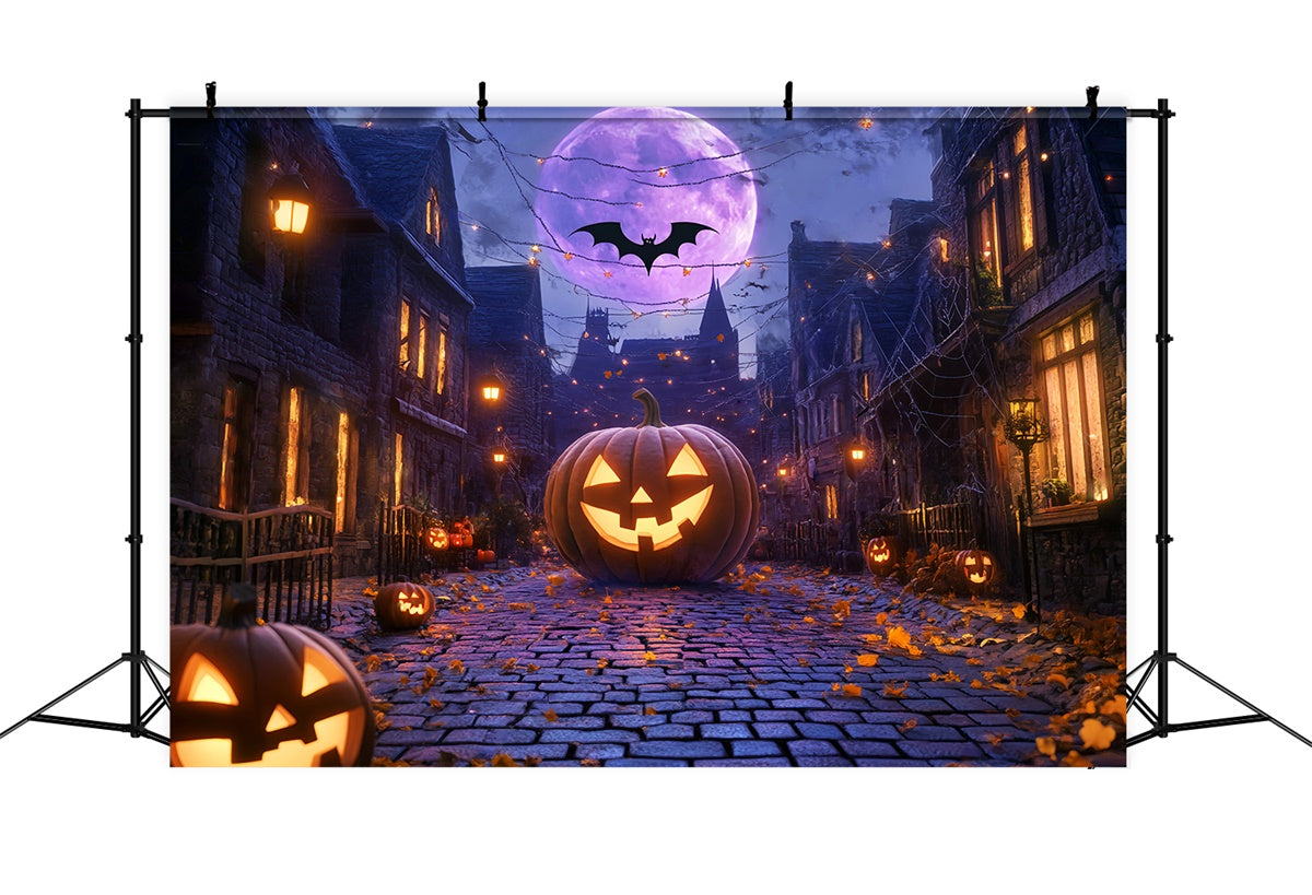 Halloween Photo Backdrop Giant Pumpkin Lane Backdrop UK LXX58-48