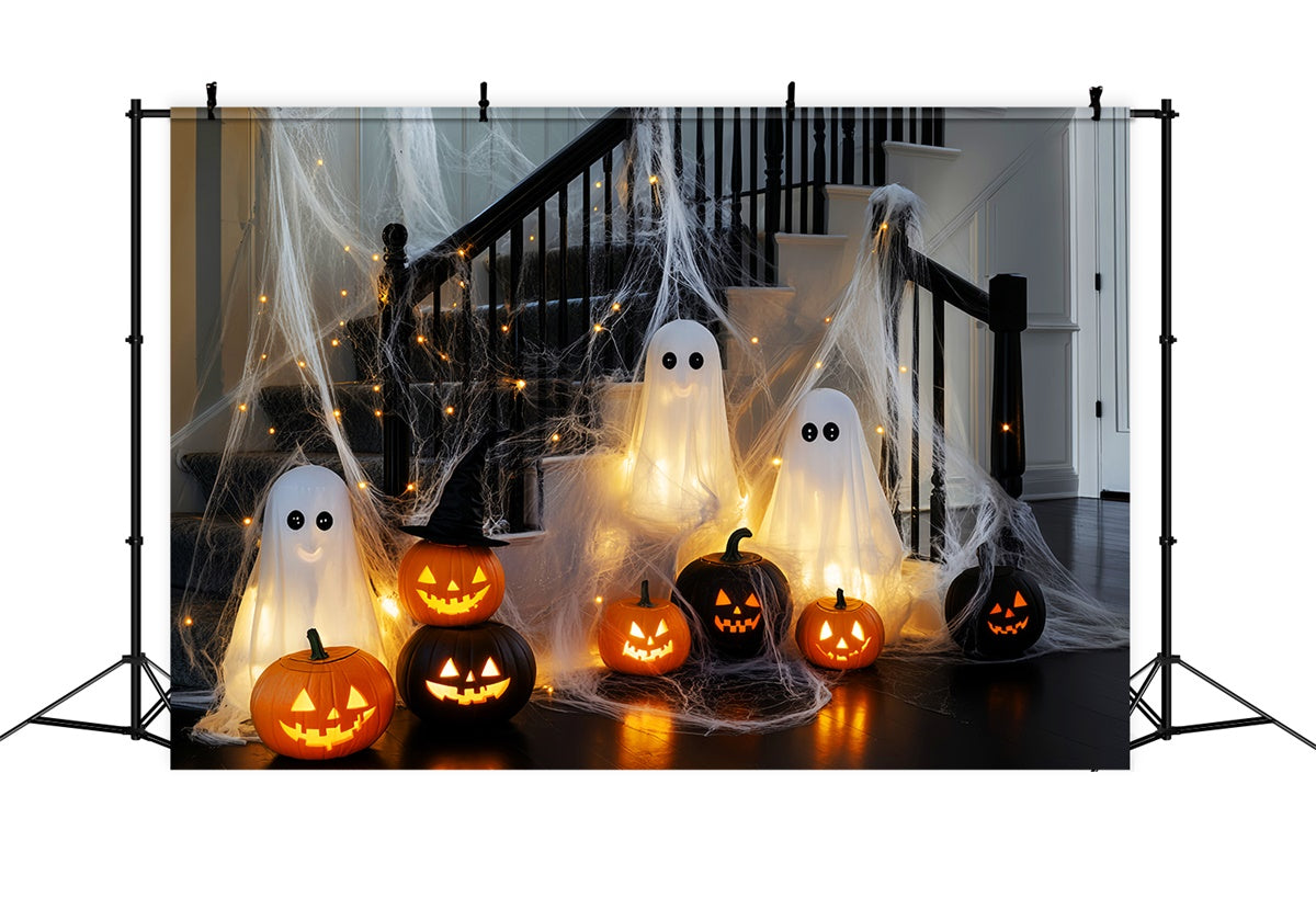 Scary Halloween Backdrops Glowing Ghost Stairway Backdrop UK LXX58-5