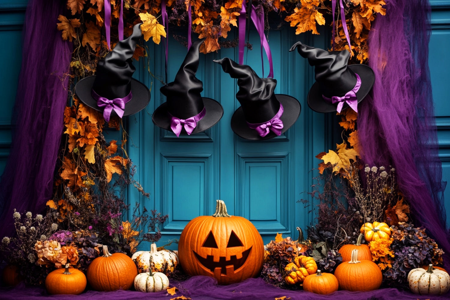 Halloween Backdrops Witch Hat Doorway Magic Backdrop UK LXX58-50