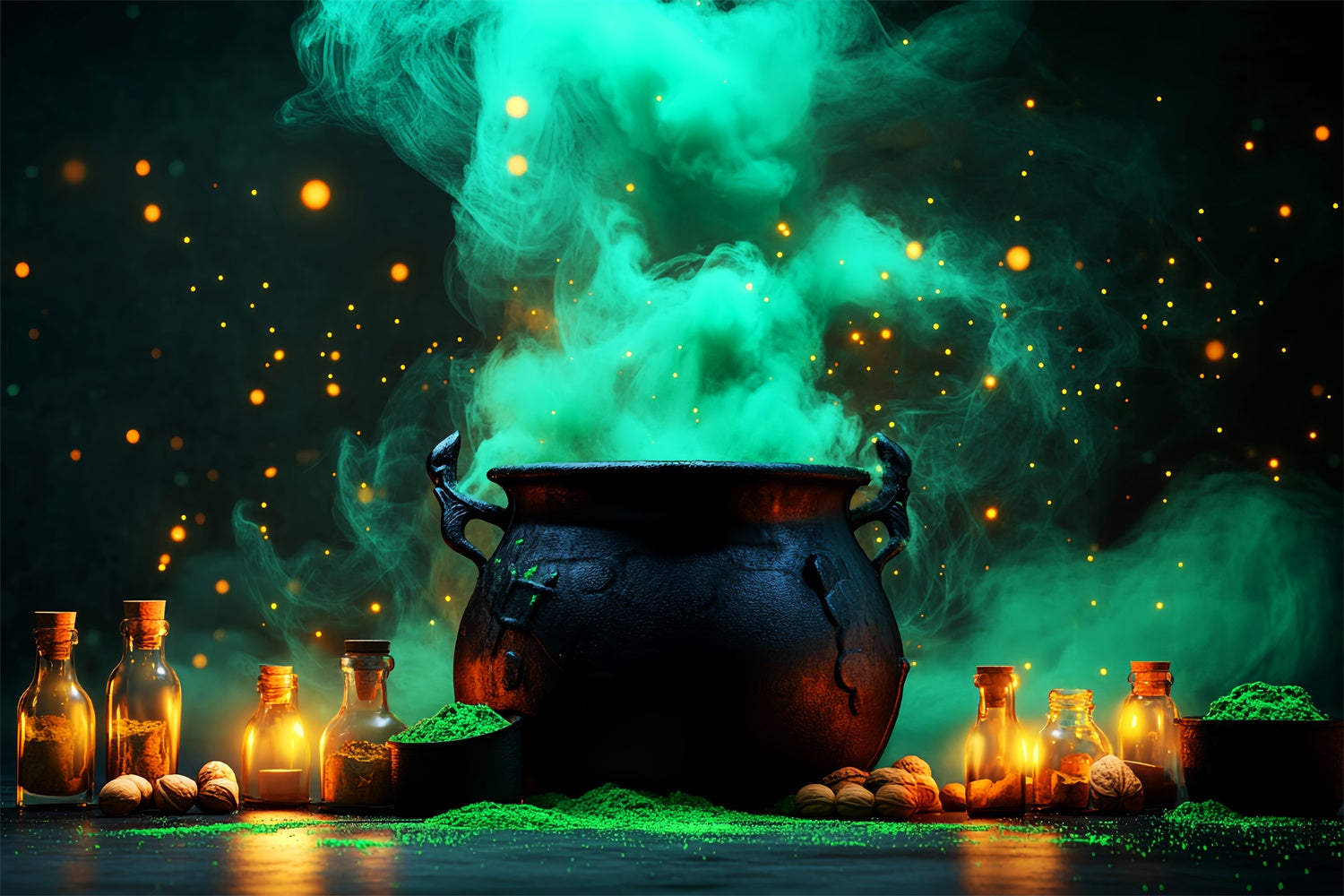 Halloween Photo Backdrops Mist Witch Cauldron Backdrop UK LXX58-6
