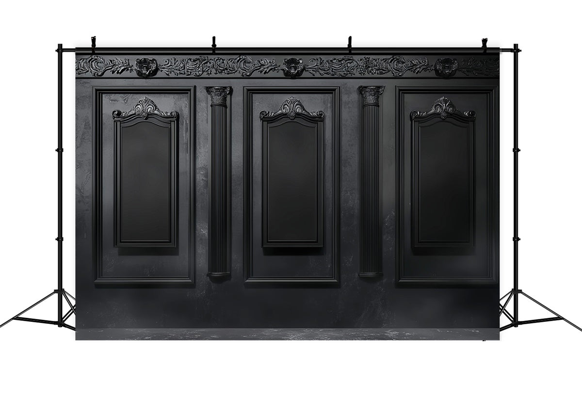 Halloween Wall Backdrop Baroque Black Panel Backdrop UK LXX58-8
