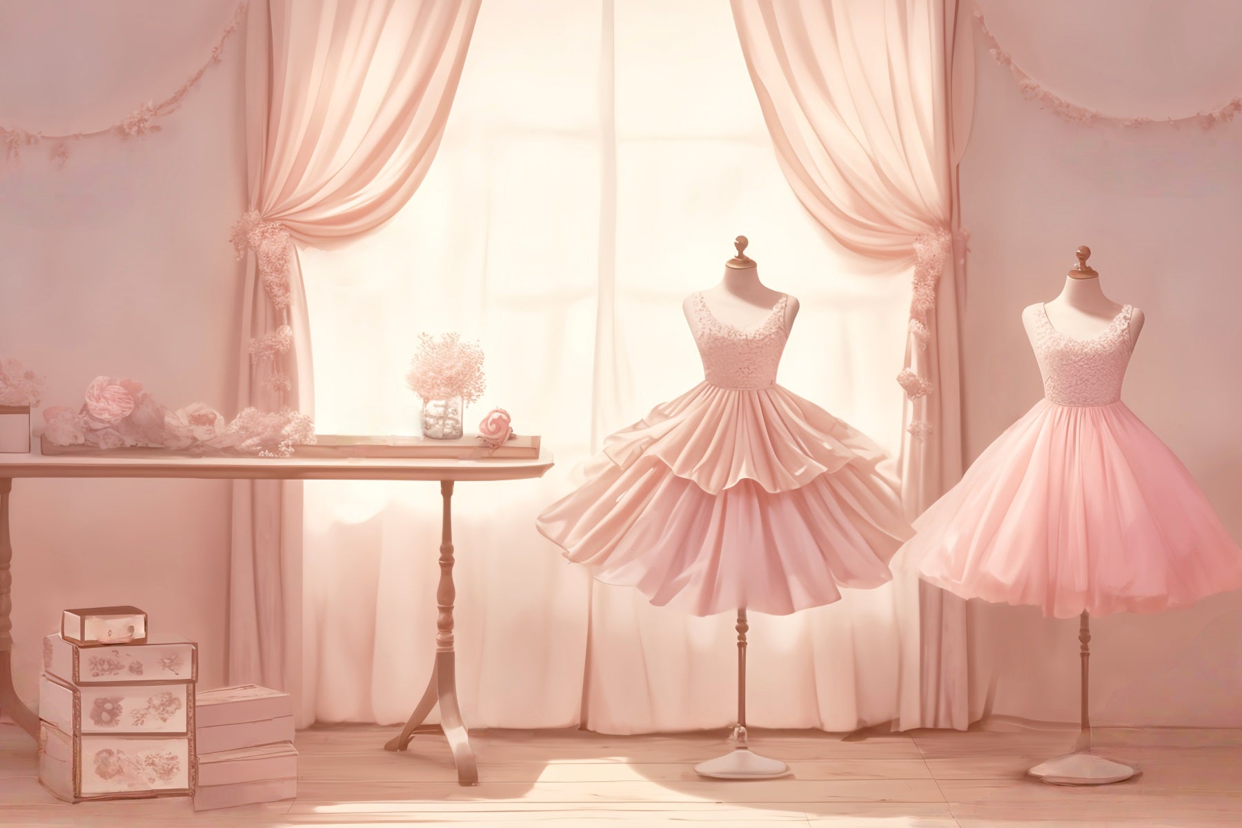 Dance Backdrop Pink Dress Mannequin Display Photography Dance Backdrop UK LXX59-1