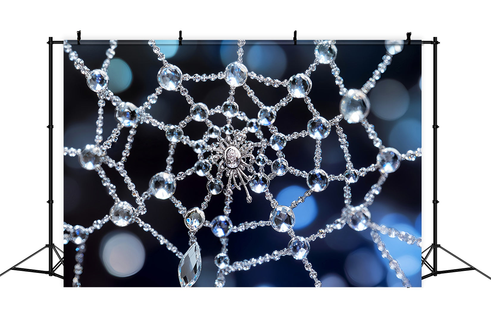 Halloween Spider Backdrop Crystal Spiderweb Sparkle Halloween Backdrop Ideas UK LXX59-109