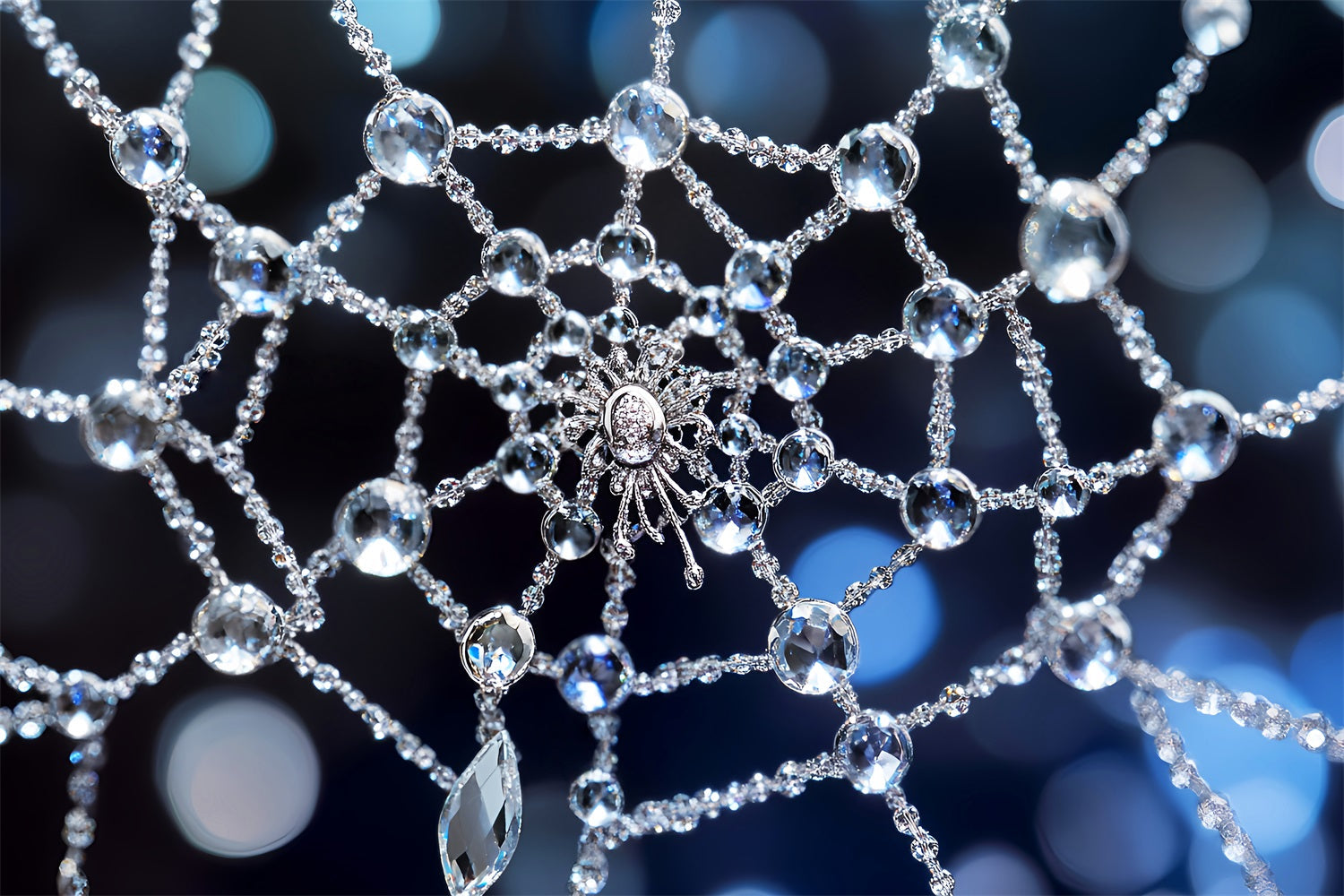 Halloween Spider Backdrop Crystal Spiderweb Sparkle Halloween Backdrop Ideas UK LXX59-109