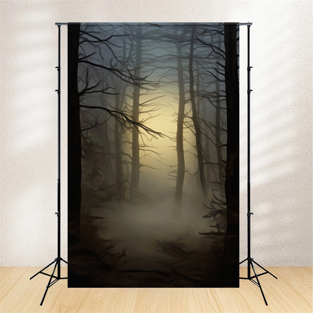 Haunted Forest Backdrop Misty Glow Haunted Forest Halloween Backdrops UK LXX59-117