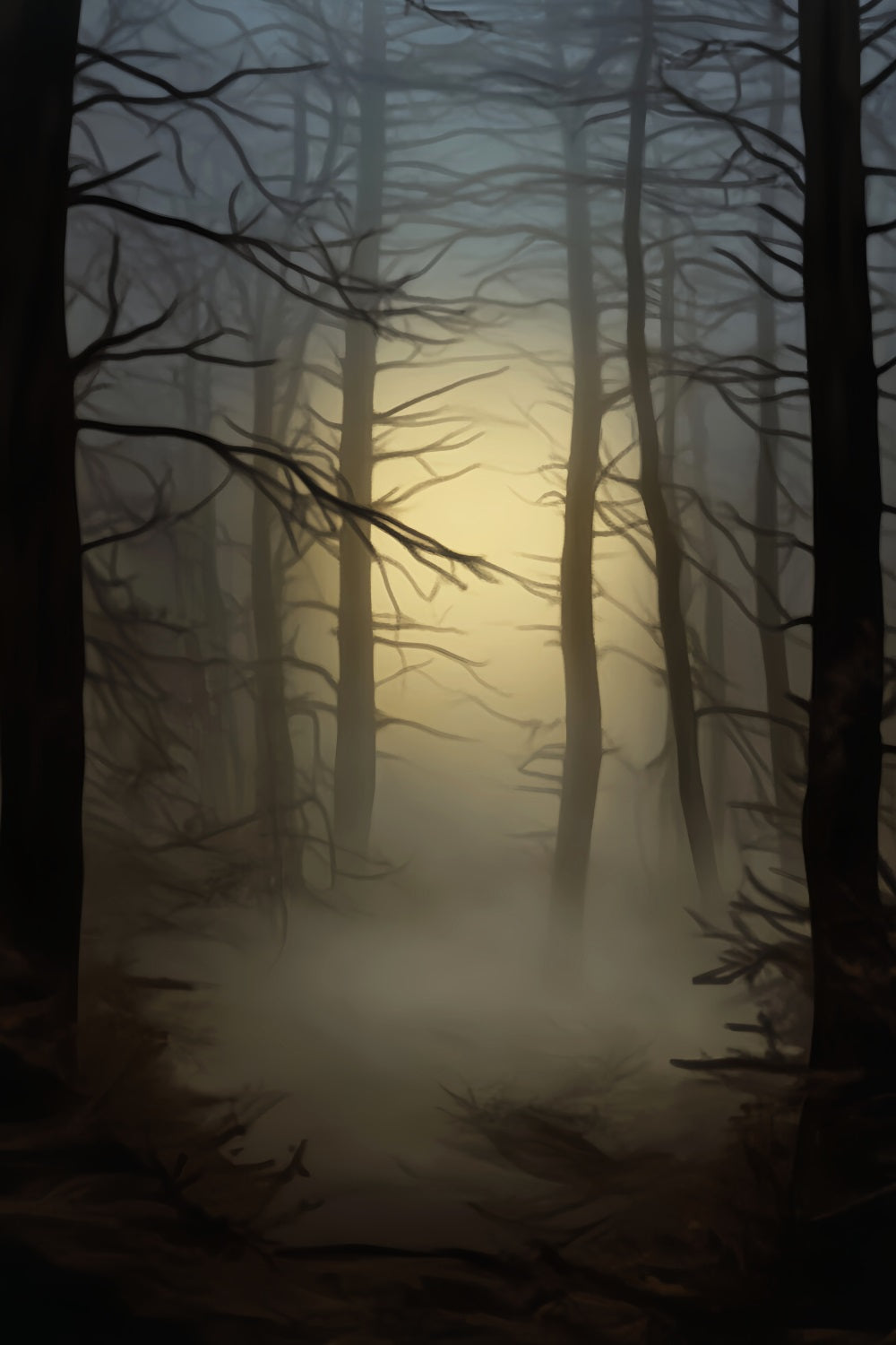 Haunted Forest Backdrop Misty Glow Haunted Forest Halloween Backdrops UK LXX59-117