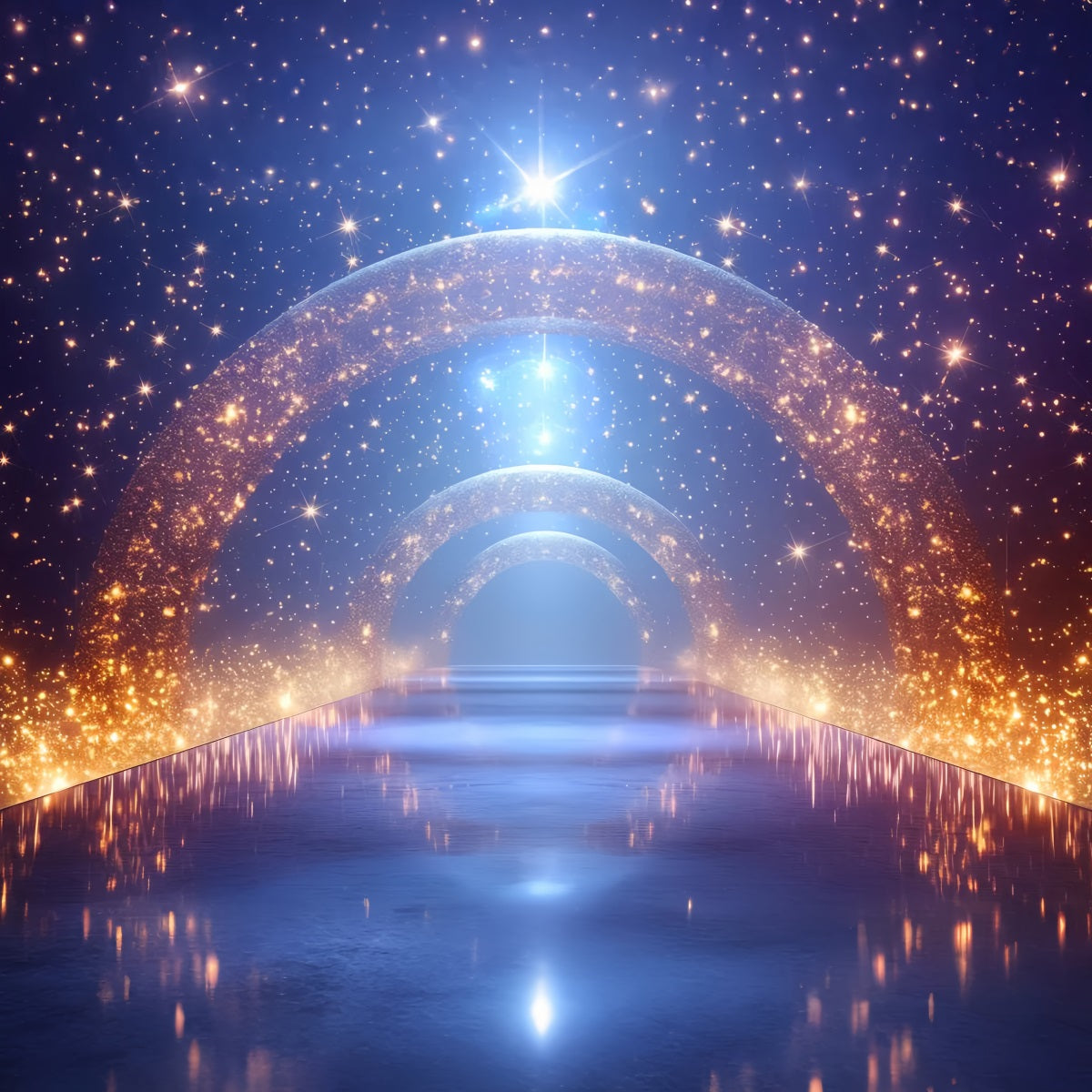 Spotlight Backdrop Sparkling Galaxy Archway Lights School Dance Backdrop UK LXX59-13