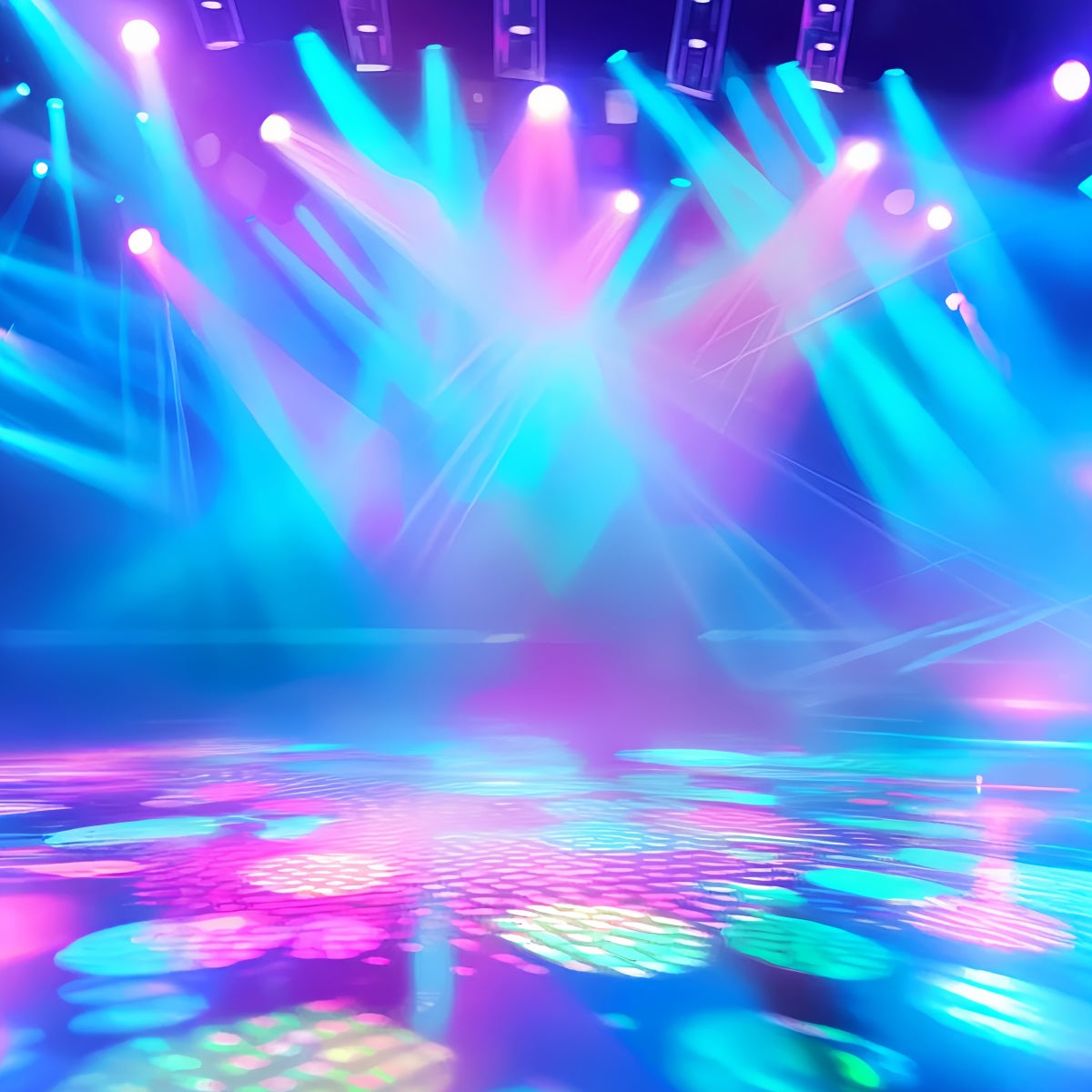 Abstract Dance Studio Backdrop Vibrant Neon Stage Illumination Dance Backdrop UK LXX59-14