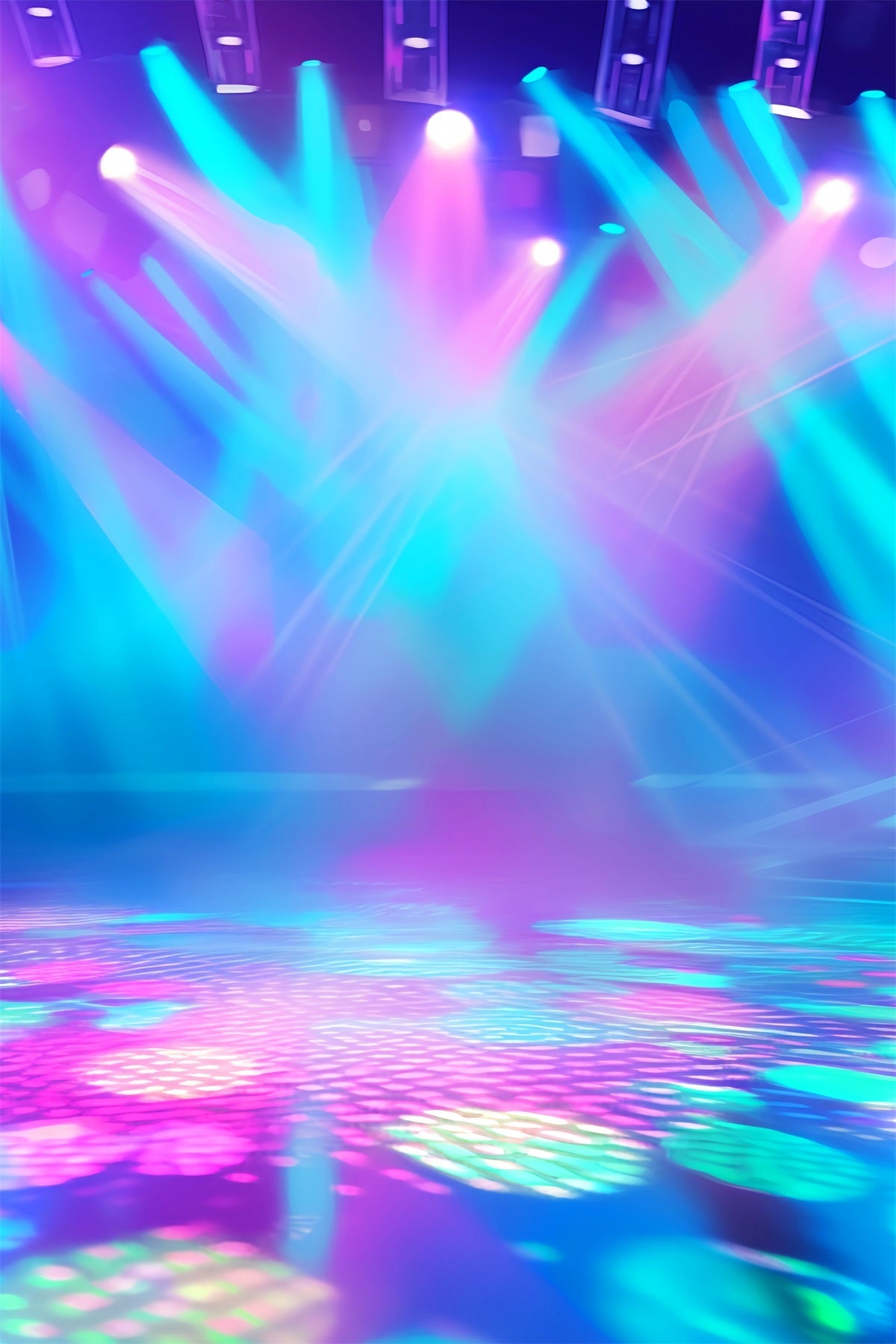 Abstract Dance Studio Backdrop Vibrant Neon Stage Illumination Dance Backdrop UK LXX59-14