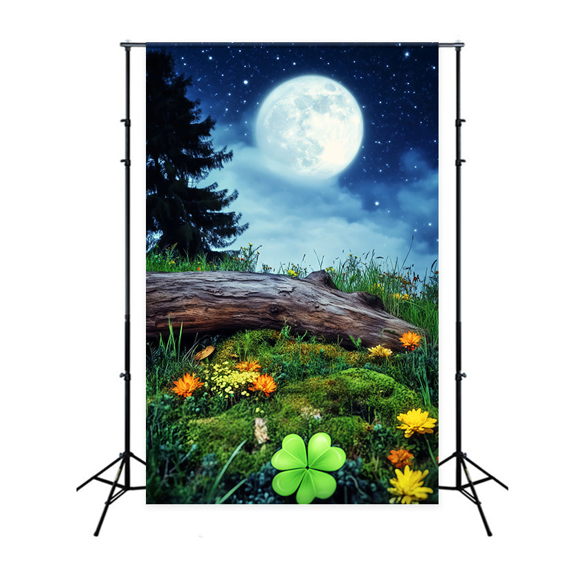 Haunted Forest Backdrop Lucky Clover Meadow Night Sky Halloween Backdrop Ideas UK LXX59-141