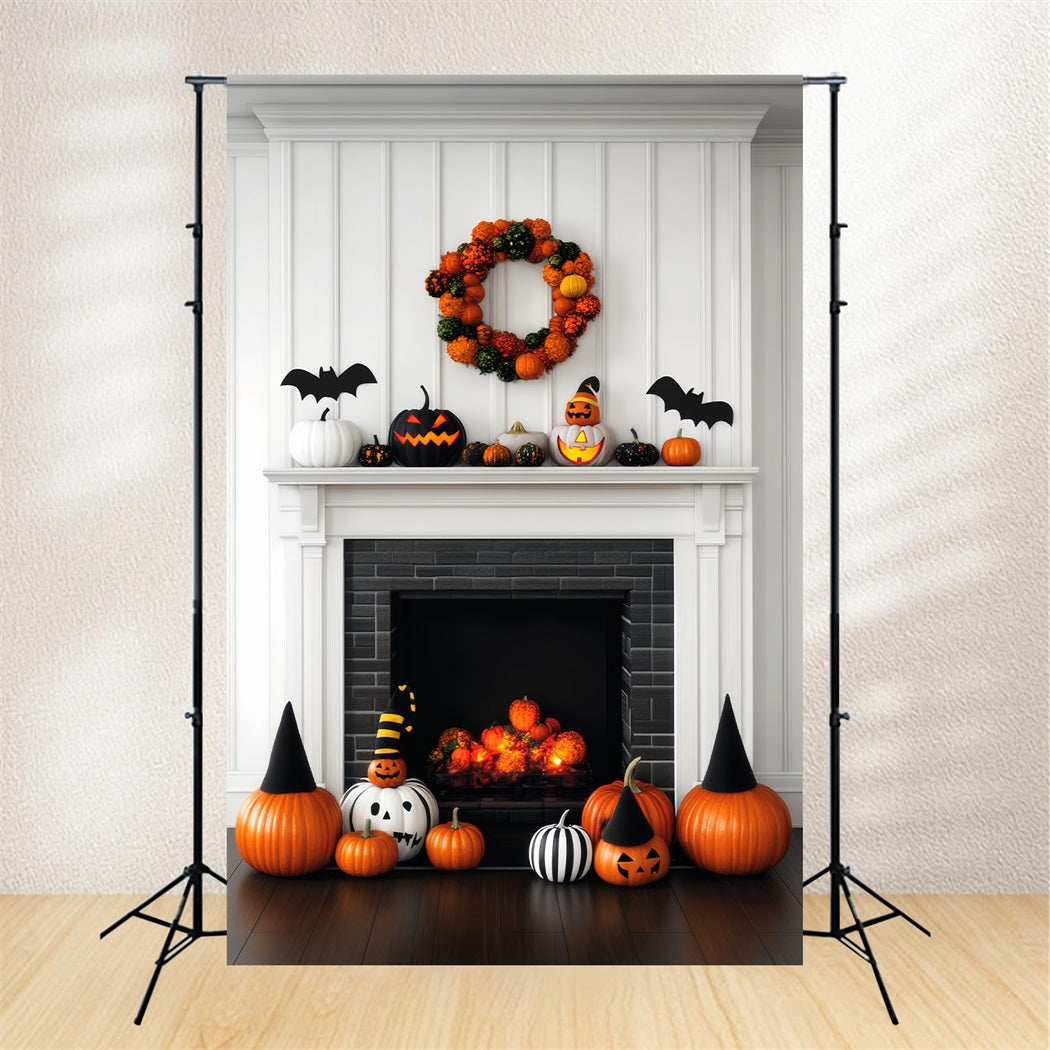 Halloween Color Backdrop Pumpkin Fireplace Festive Decor Halloween Backdrops UK LXX59-147