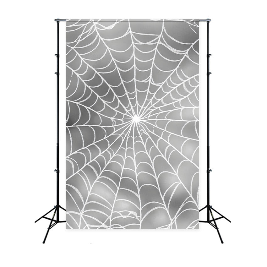 Halloween Color Backdrop Silver Spiderweb Pattern Design Halloween Photo Backdrop UK LXX59-148