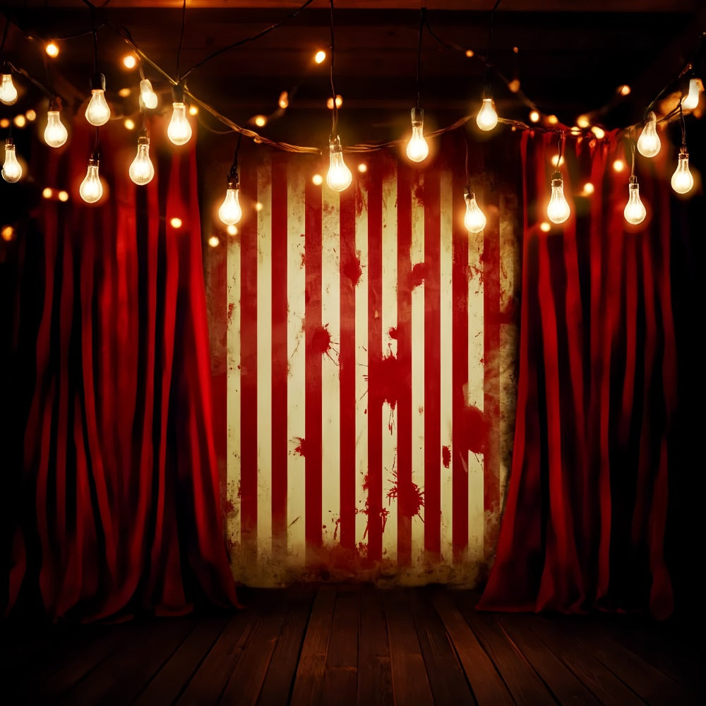 Graveyard Backdrop Blood Stained Circus Curtain Halloween Wall Backdrop UK LXX59-160