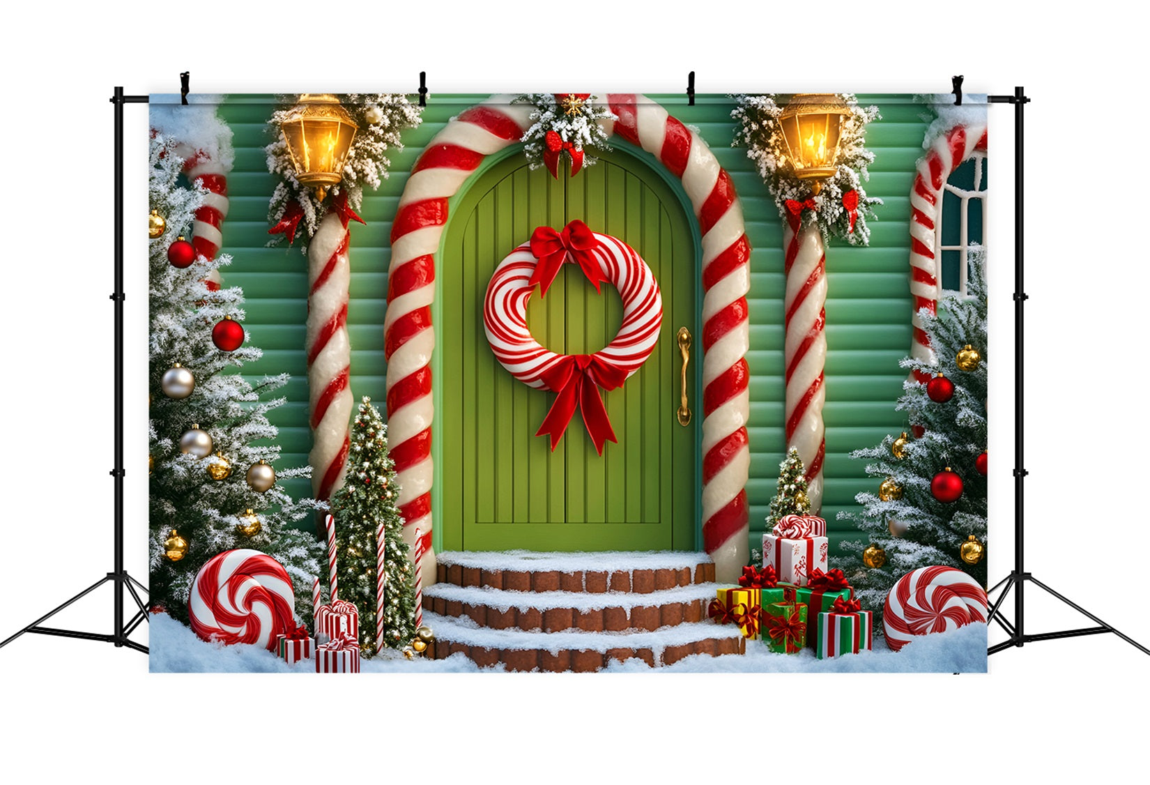 Candyland Backdrop Candy House Pastel Wonderland Christmas Photo Backdrops UK LXX59-166