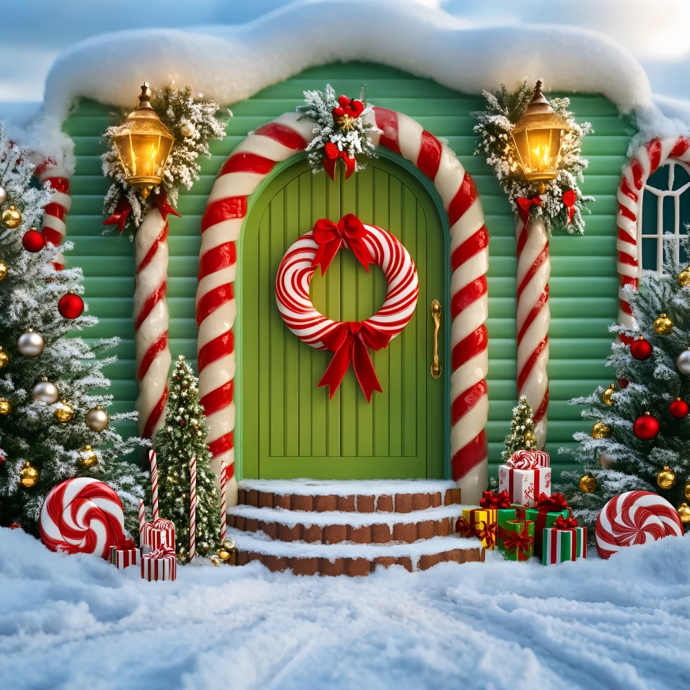 Candyland Backdrop Candy House Pastel Wonderland Christmas Photo Backdrops UK LXX59-166