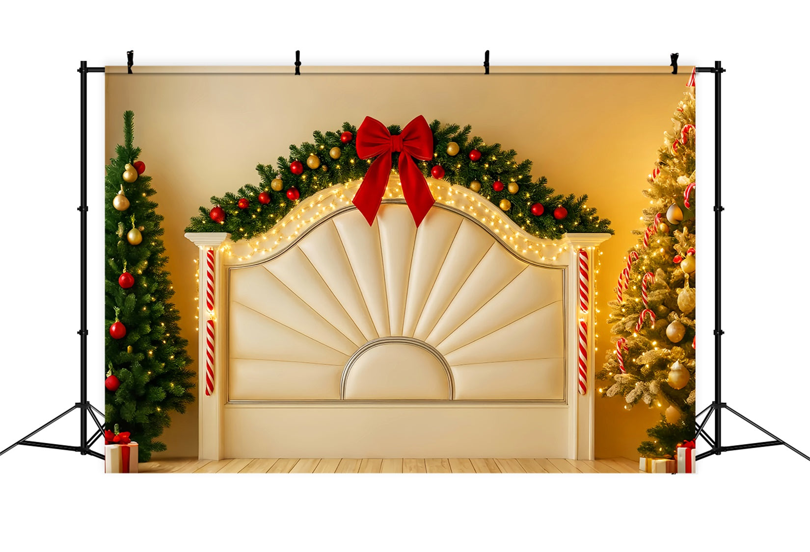 Headboard Backdrop Festive Garland Candy Cane Glow Christmas Backdrops UK LXX59-182