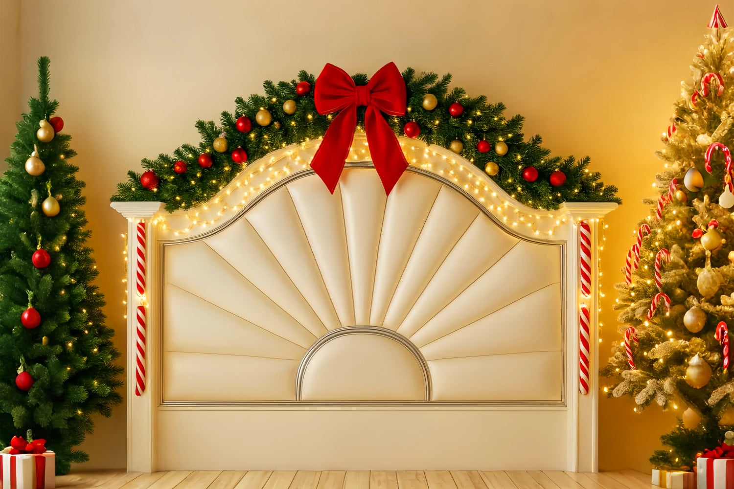 Headboard Backdrop Festive Garland Candy Cane Glow Christmas Backdrops UK LXX59-182