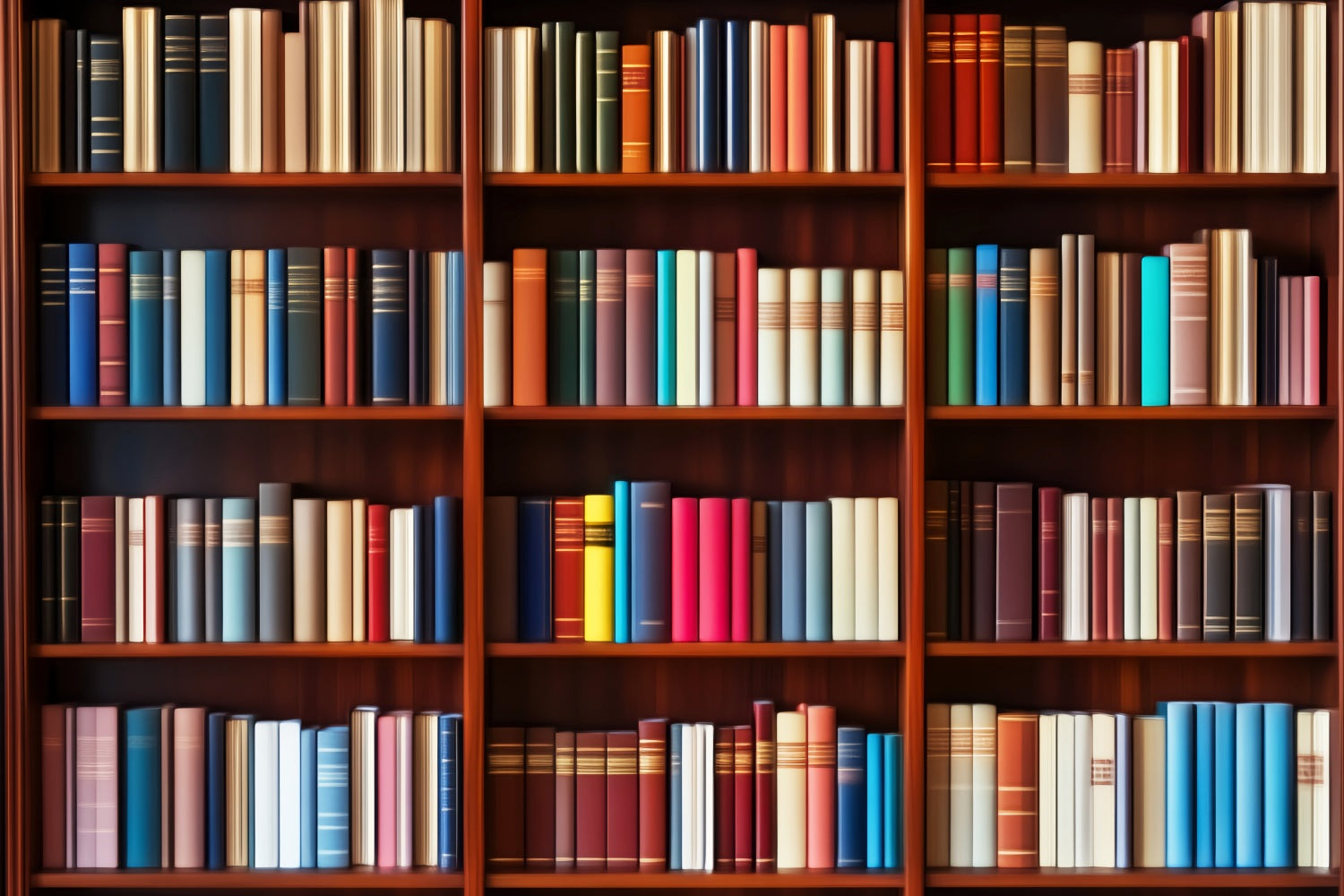 Back To School Backdrop Colorful Bookshelf Knowledge Wall School Picture Backdrop UK LXX59-209