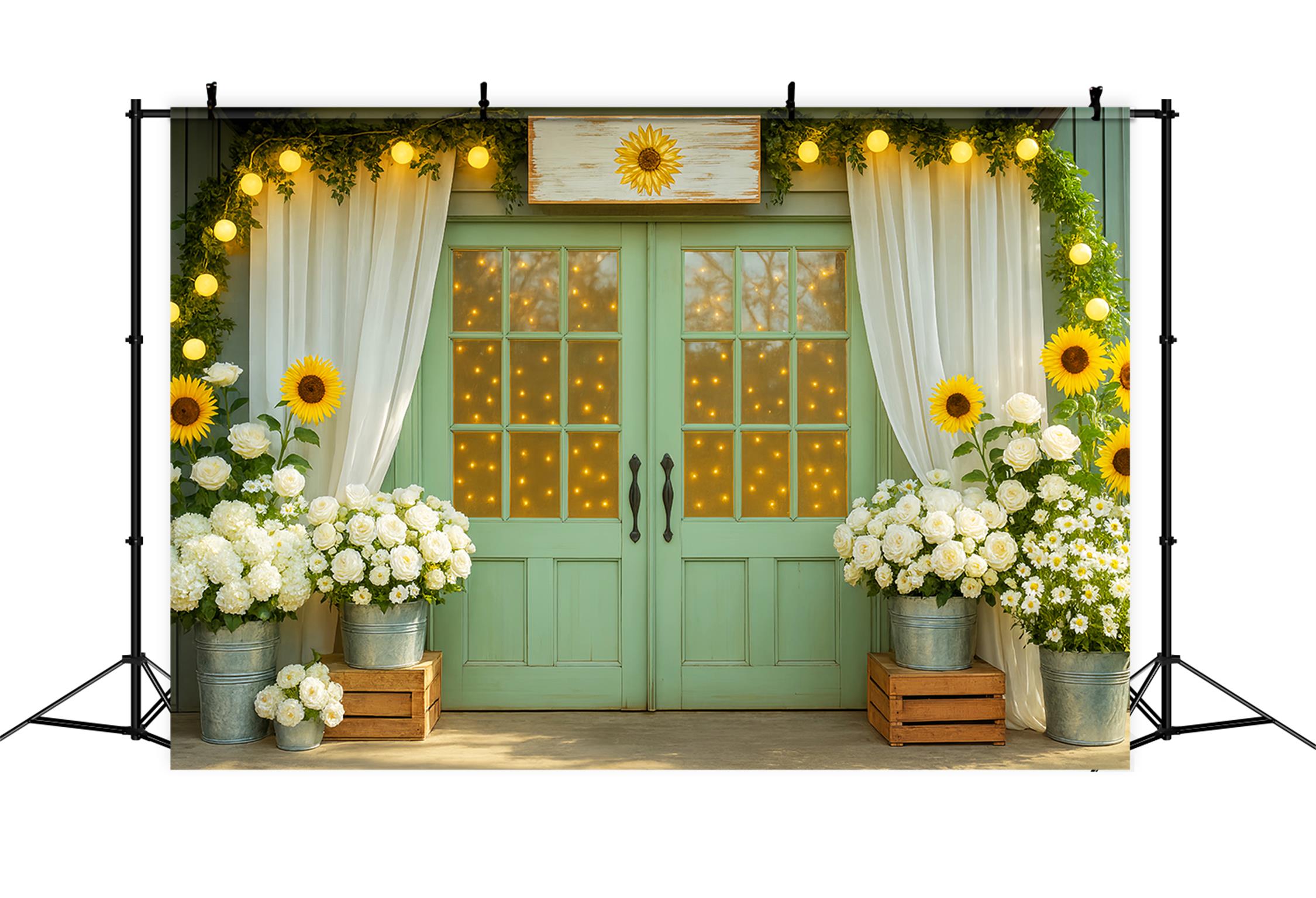 Fall Backdrop Sunflower Glow Doorway Decor Fall Photography Backdrops UK LXX59-264