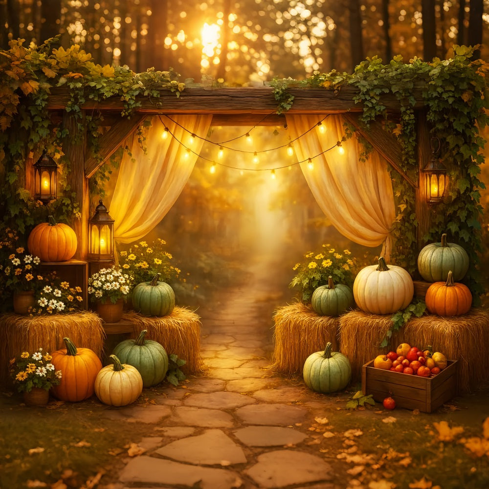 Fall Backdrop Rustic Pumpkin Patch Arrangement Fall Backdrop For Photos UK LXX59-267