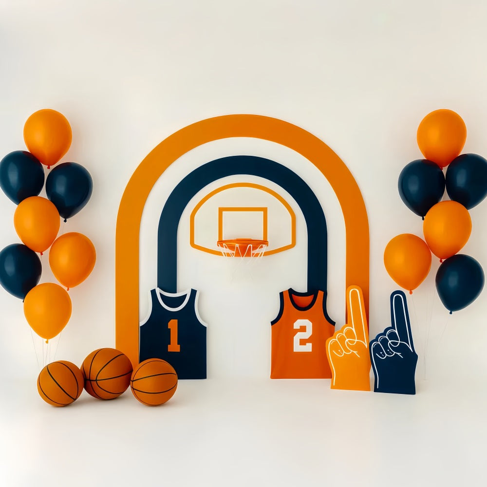 Sports Backdrop Orange Blue Basketball Display Basketball Backdrop UK LXX59-305