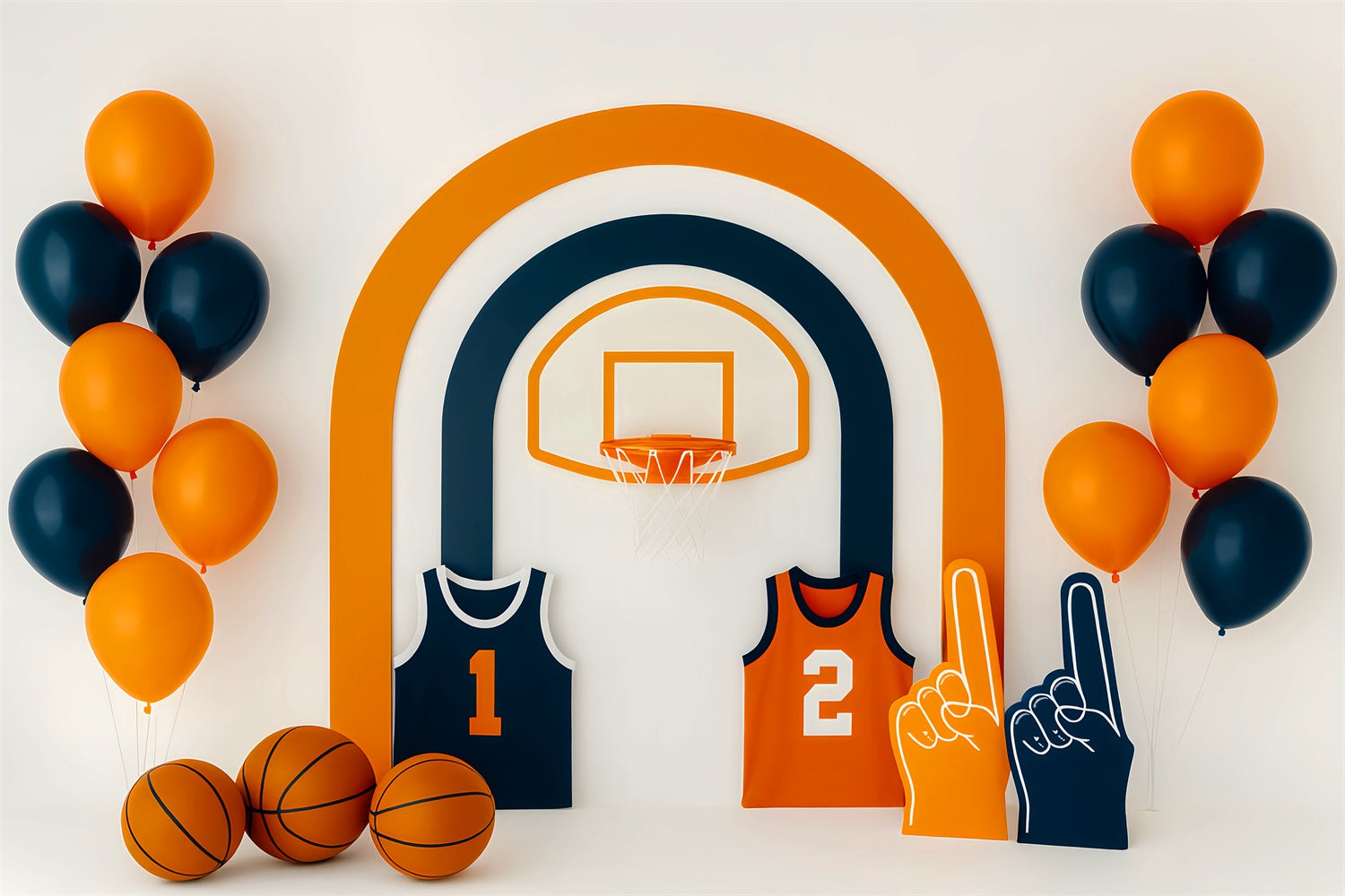 Sports Backdrop Orange Blue Basketball Display Basketball Backdrop UK LXX59-305