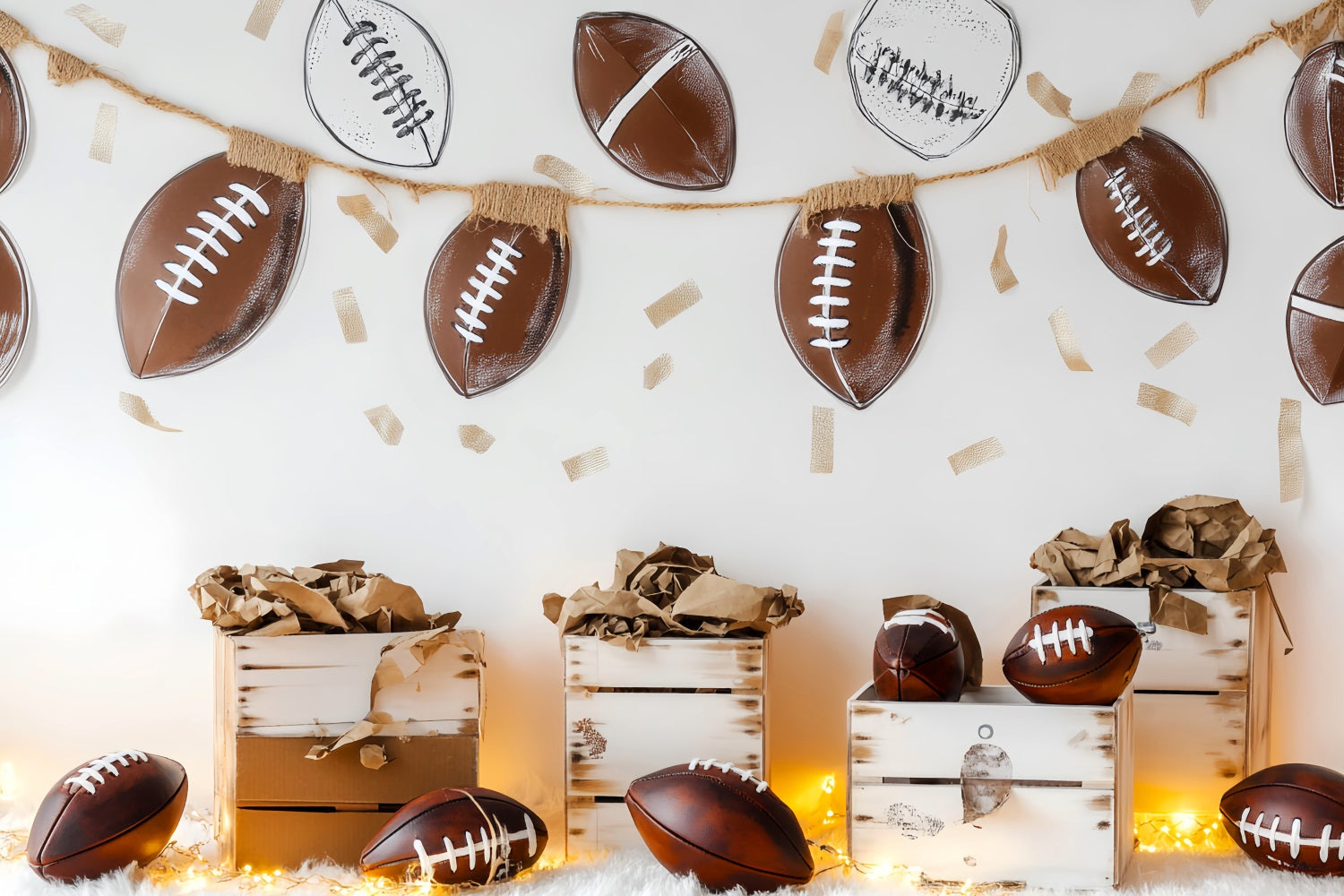Sports Backdrop Football Garland Boxes Decor Football Backdrop UK LXX59-317