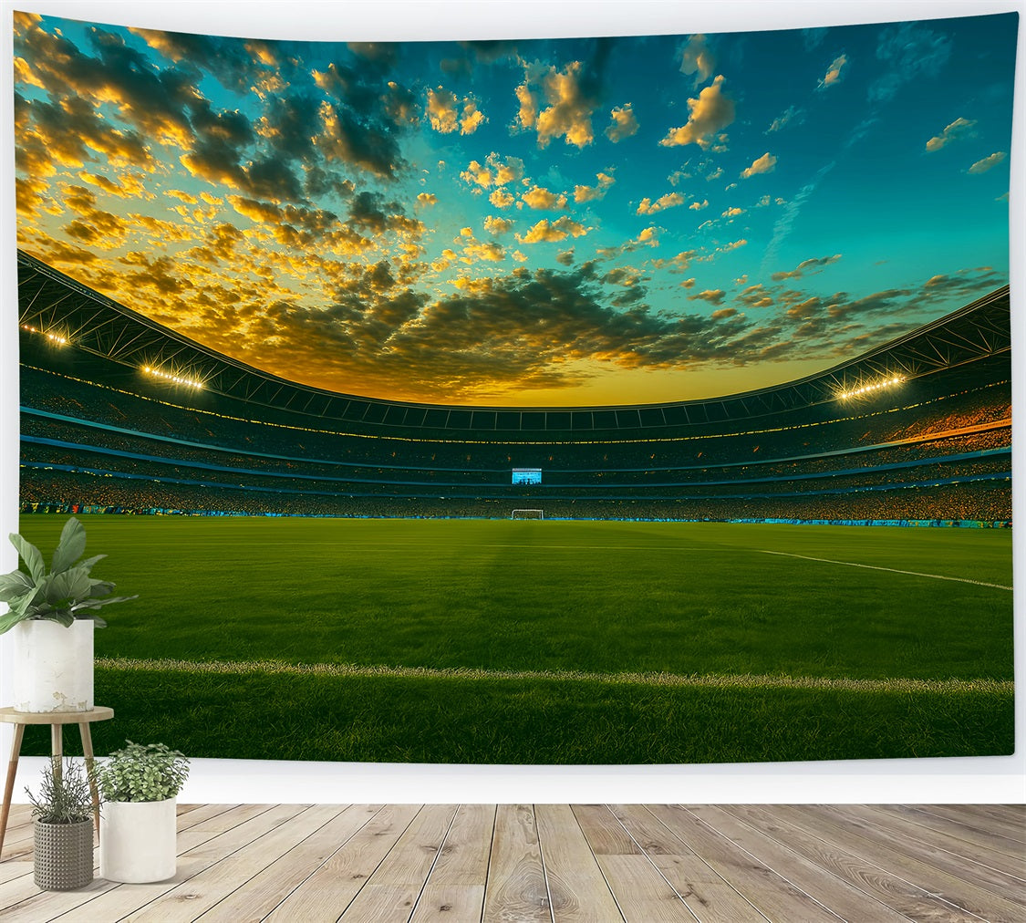 Football Backdrop Grand Stadium Evening Lights Sports Backdrop UK LXX59-321