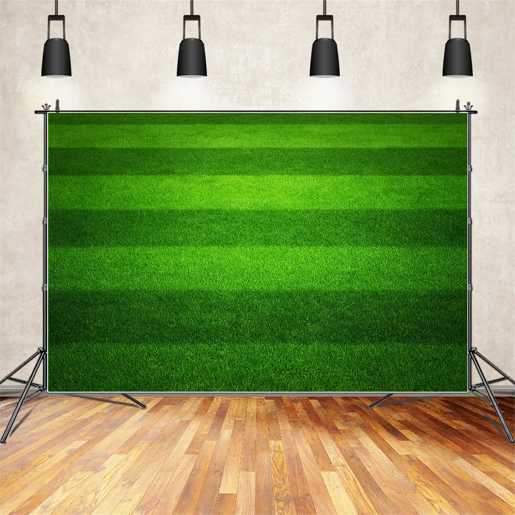 Sports Backdrop Striped Green Turf Field Football Field Backdrop UK LXX59-323