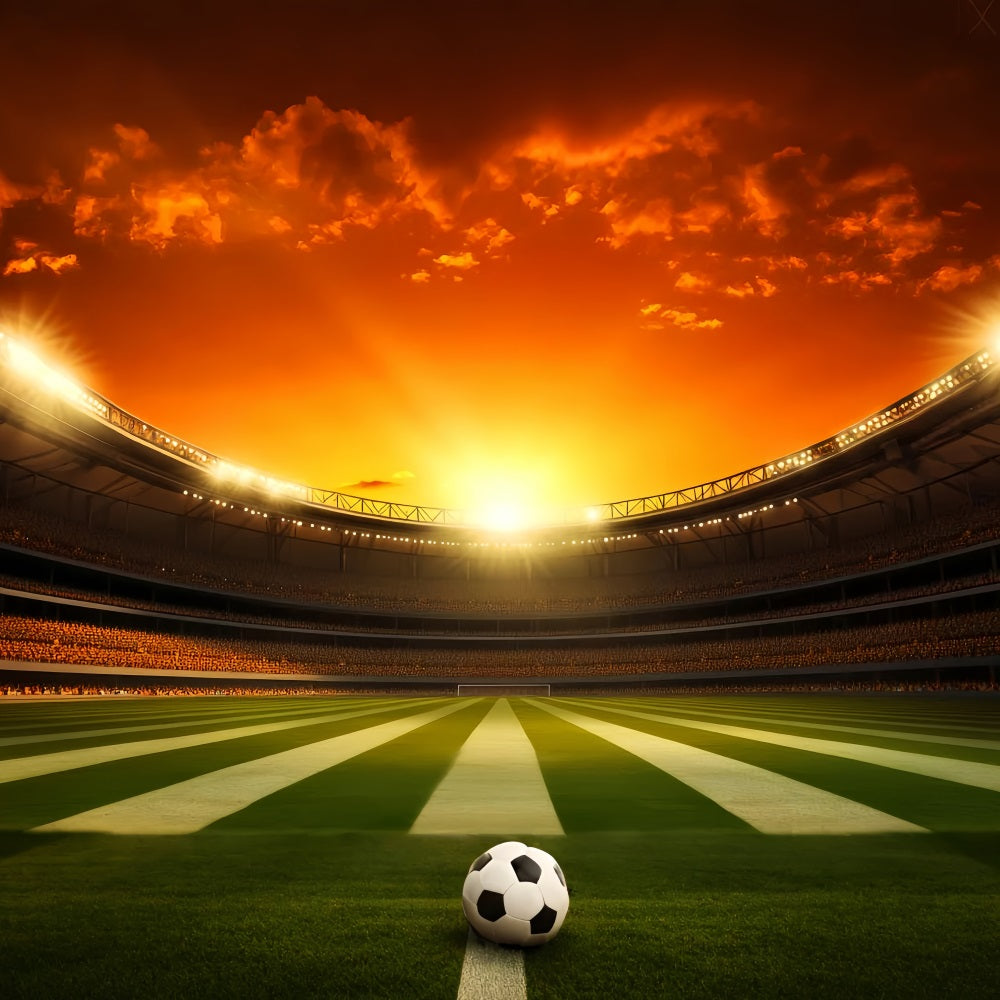 Soccer Backdrops Sunset Glow Football Arena Sports Backdrop UK LXX59-330