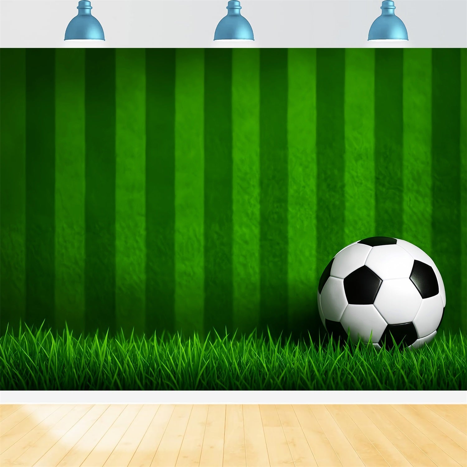 Soccer Backdrops Striped Grass Soccer Ball Sports Backdrops for Photography UK LXX59-331