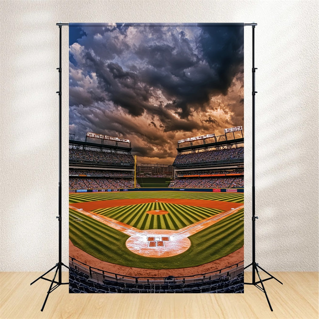 Football Backdrop Baseball Diamond Stadium Lights Soccer Backdrop UK LXX59-334