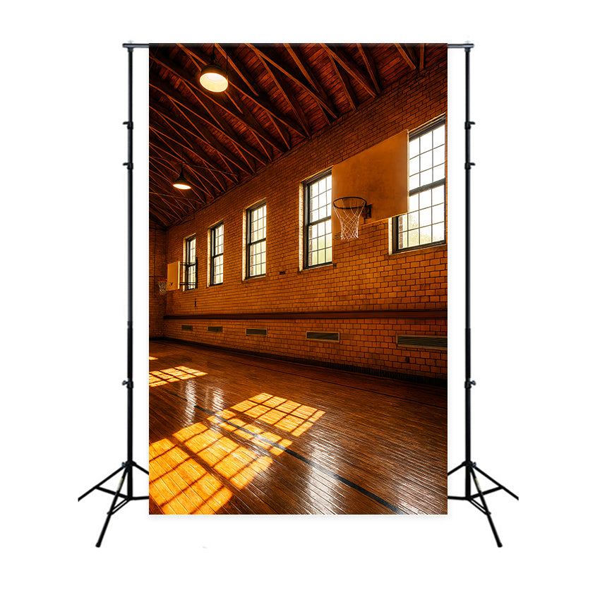 Basketball Backdrops Vintage Brick Basketball Court Sports Backdrops UK LXX59-335