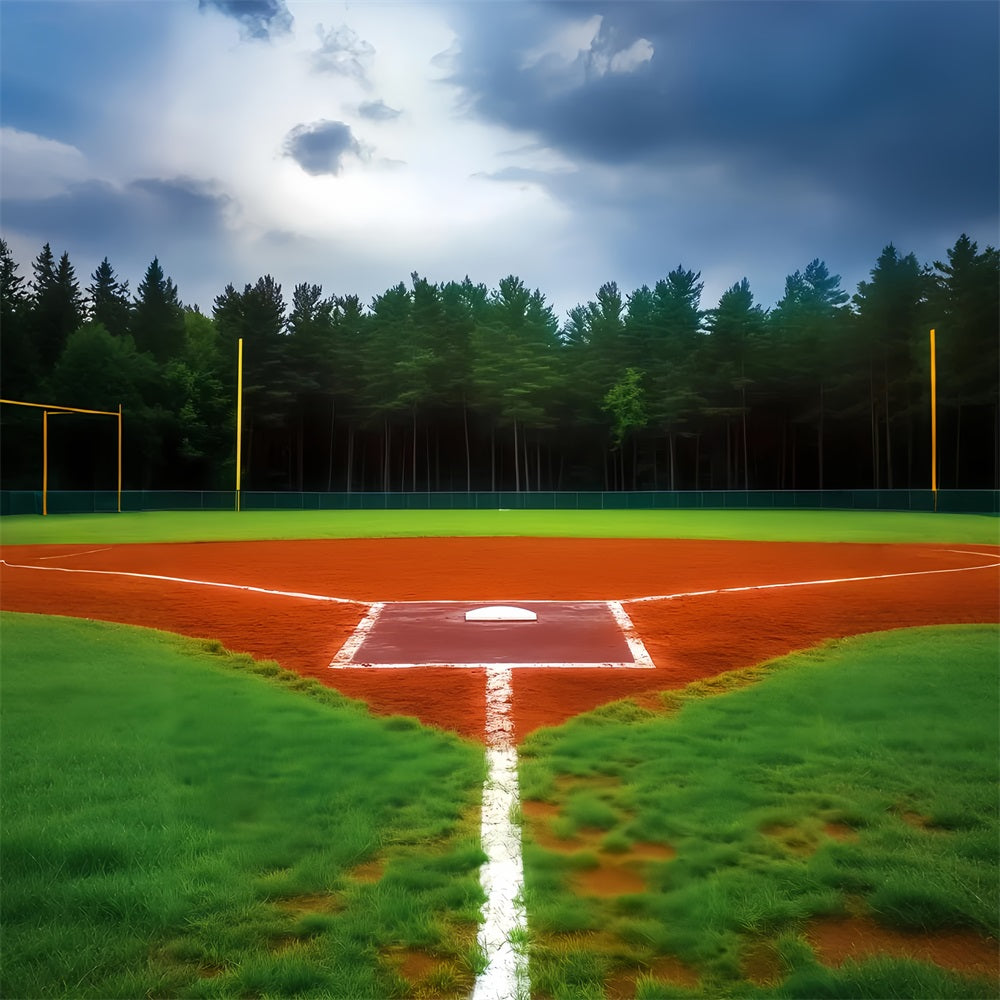Sports Backdrop Forest Edge Baseball Diamond Baseball Field Backdrop UK LXX59-341