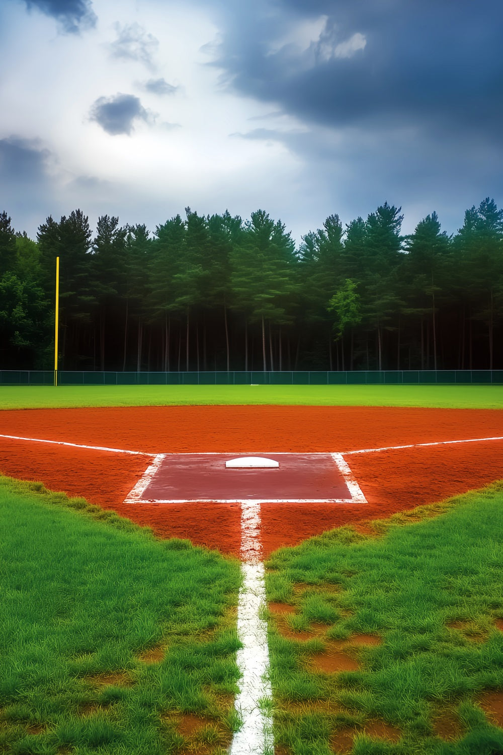 Sports Backdrop Forest Edge Baseball Diamond Baseball Field Backdrop UK LXX59-341