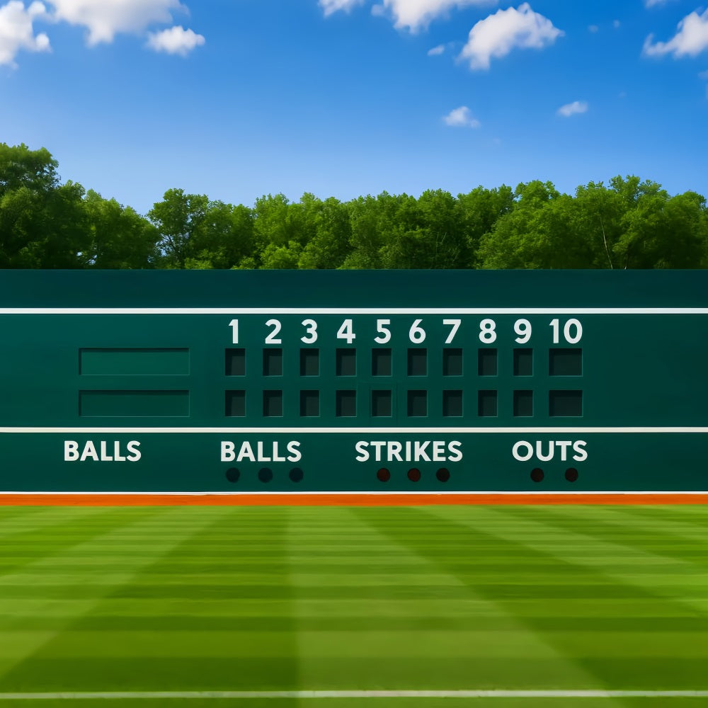 Sports Backdrop Classic Green Baseball Scoreboard Baseball Backdrop UK LXX59-342
