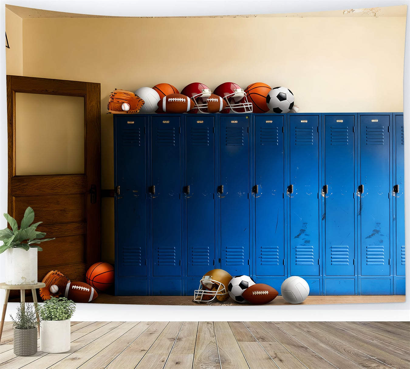 Sports Backdrop Locker Room Sports Equipment Sports Backdrops UK LXX59-343