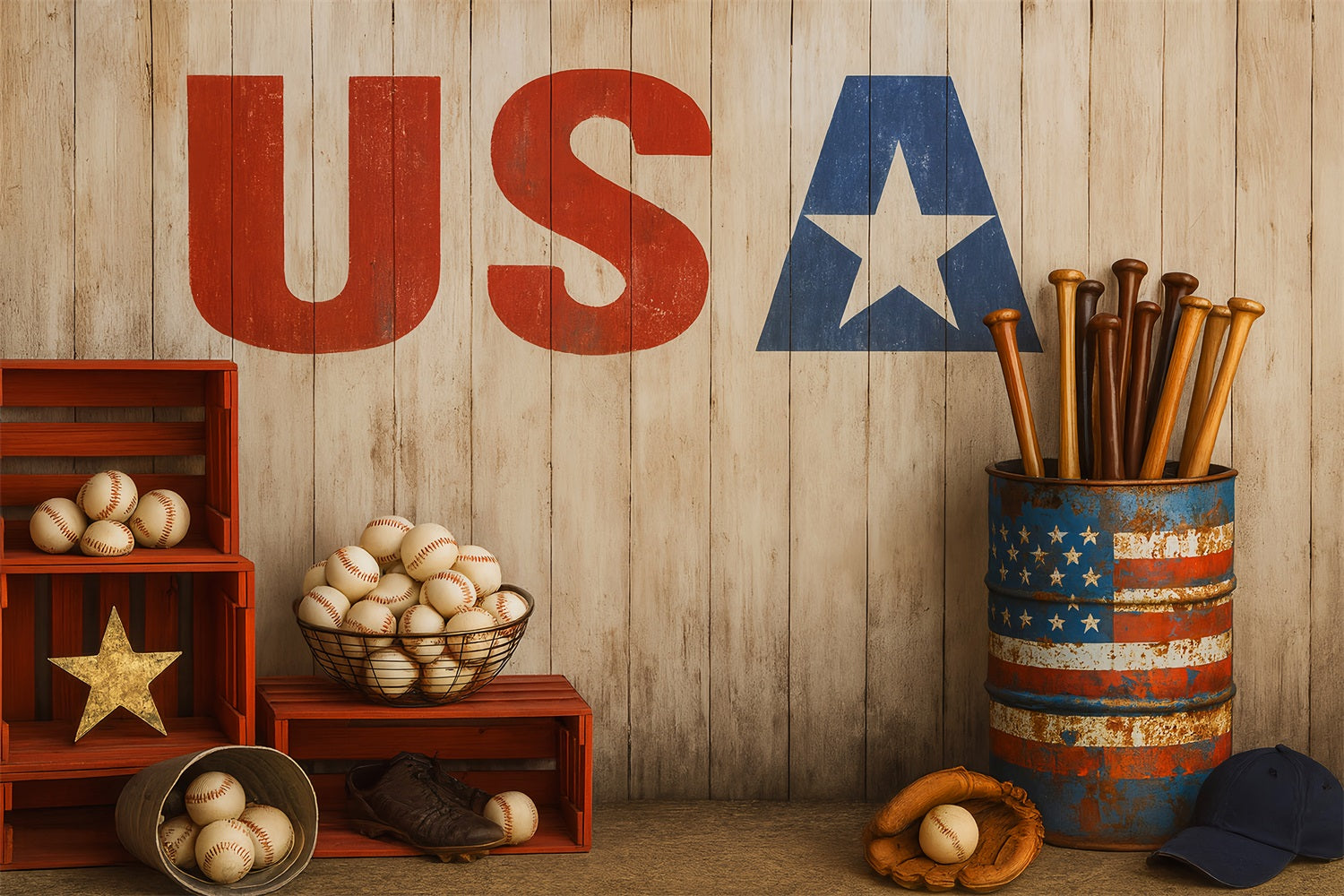 Baseball Backdrop Baseball USA Vintage Setup Sports Backdrops UK LXX59-348