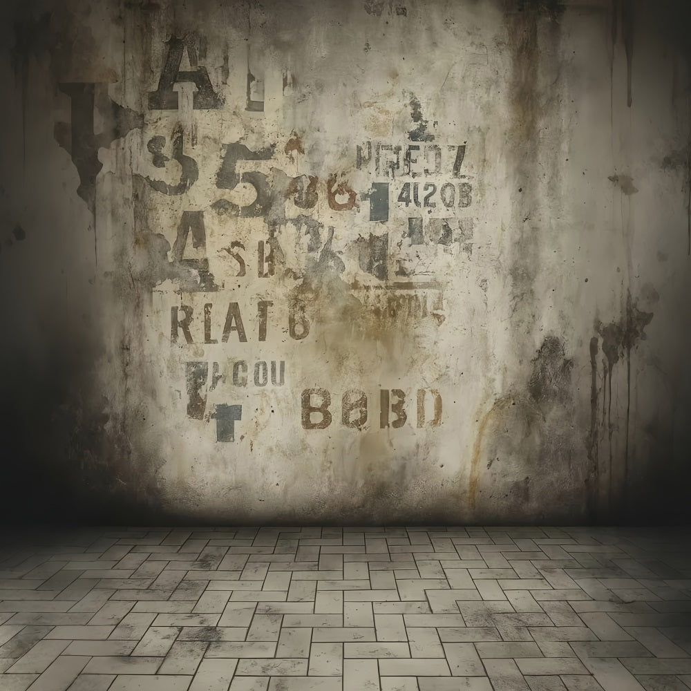 Portrait Studio Backdrop Vintage Graffiti Concrete Texture Portrait Backdrop UK LXX59-427