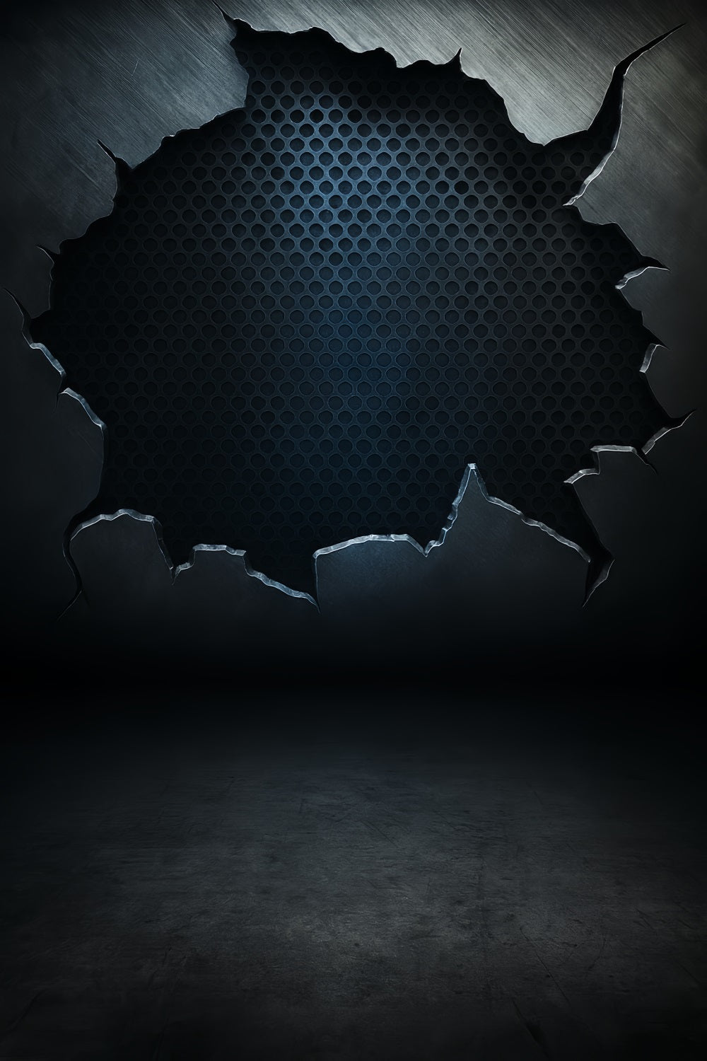 Concrete Photo Backdrop Industrial Metal Grid Texture Portrait Backdrop UK LXX59-432