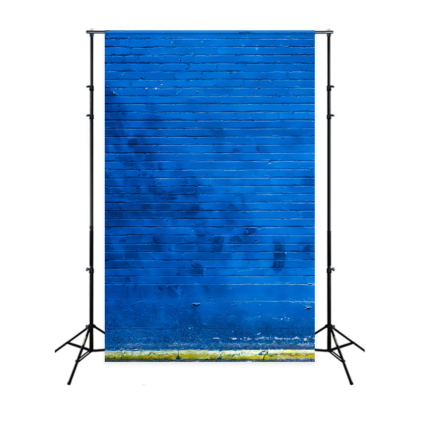 Concrete Backdrop Photography Vivid Blue Painted Wall Portrait Backdrop UK LXX59-459